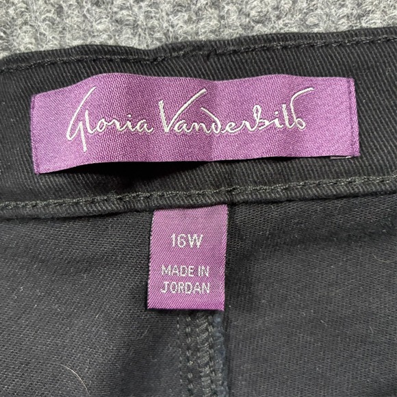 Gloria Vanderbilt Amanda Womens Jeans Size 16W Black Straight Leg High Rise - Picture 3 of 11